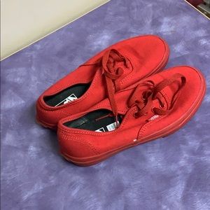 Size 3 youth All Red Vans